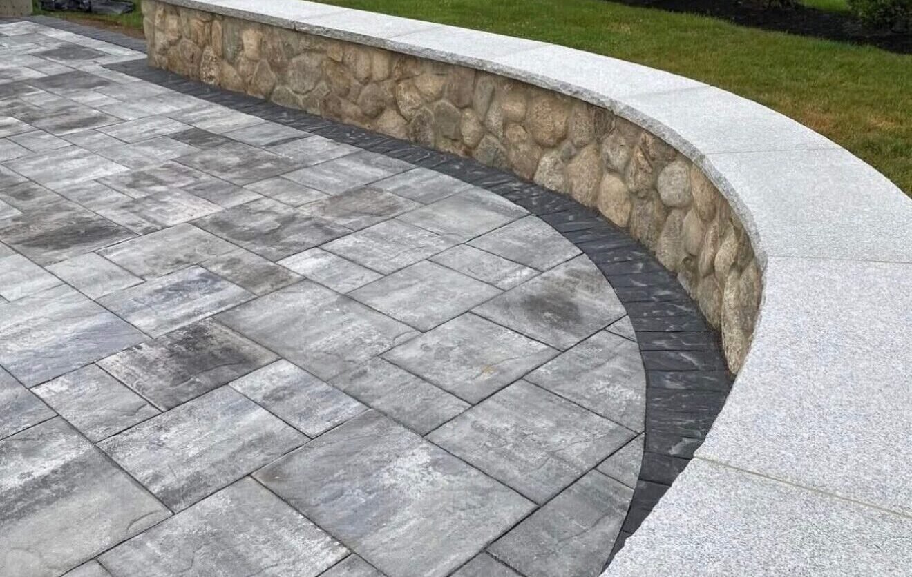 Beautiful retaining wall and patio.